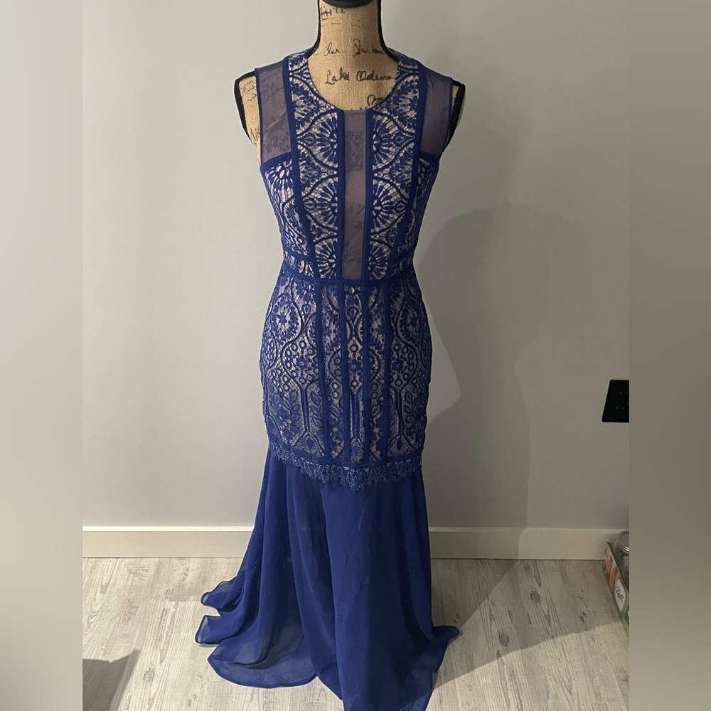 Blue Lace BCBG gown
